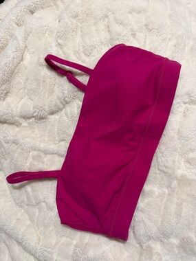 Magenta Bandeau Swim Top with Adjustable Straps